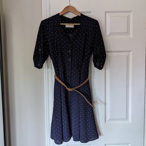 Classic Navy polka dot dress * Canadian Designer